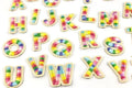 Multi Colour Rainbow Letter Patch Patches Iron on Sew on Alphabet Letters 5.5cm