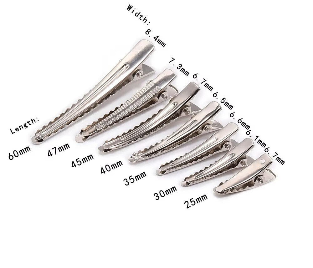 Silver Colour Crocodile Alligator Straight Blank Hair Clips Clip 5/10/20/50