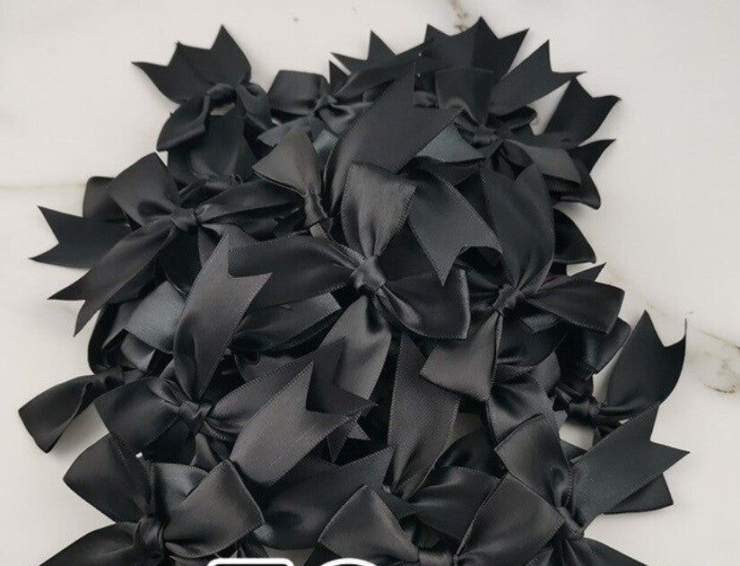 8.5cm Satin Bows 25mm Pre Tied Ribbon Sewing Crafts Wedding Cards Scrapbook