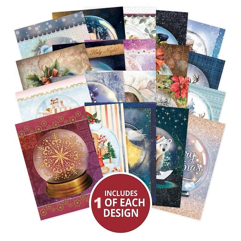 Hunkydory Little Books 20/24/25 Pack - Christmas Birthday Card Making Scrapbook - Snow Globes