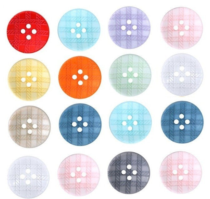 Eco Recycled Check Gingham Buttons Blue Pink Baby Knitting - 11.5mm, 15mm, 20mm