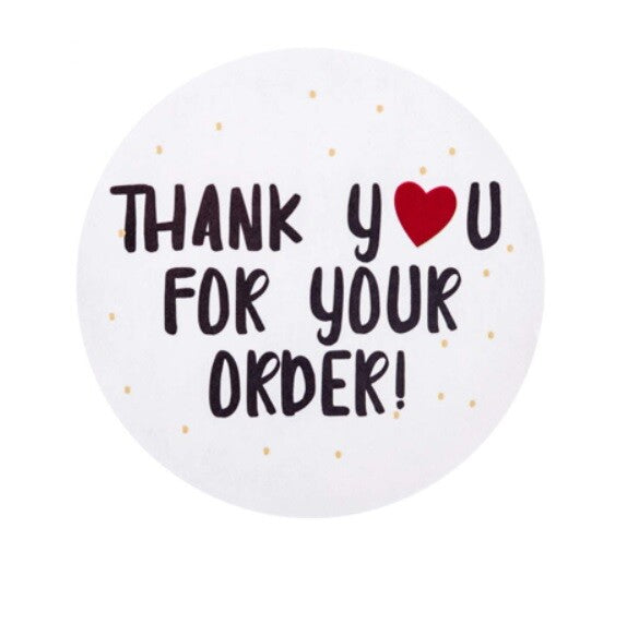 Labels 'Thank You for your order' 'Thank You Business Gift Craft Stickers 2.5cm - Thank you - White
