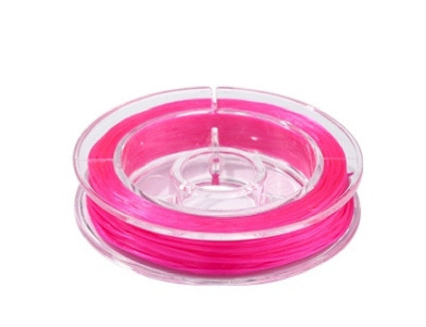 10m Colour Elastic Stretchy Thread Beading Cord String Jewellery Bracelet Making - Fuchsia