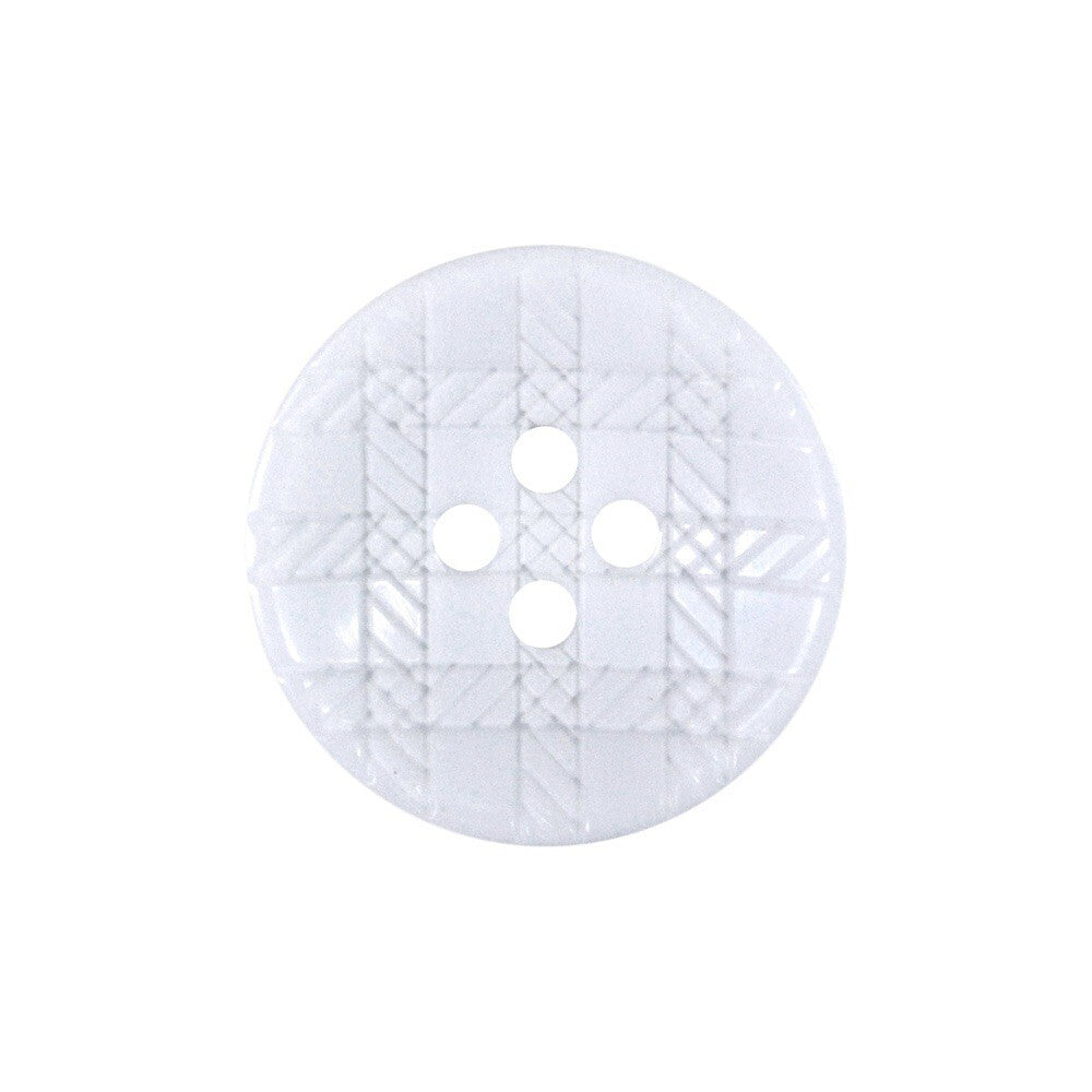 Eco Recycled Check Gingham Buttons Blue Pink Baby Knitting - 11.5mm, 15mm, 20mm - White