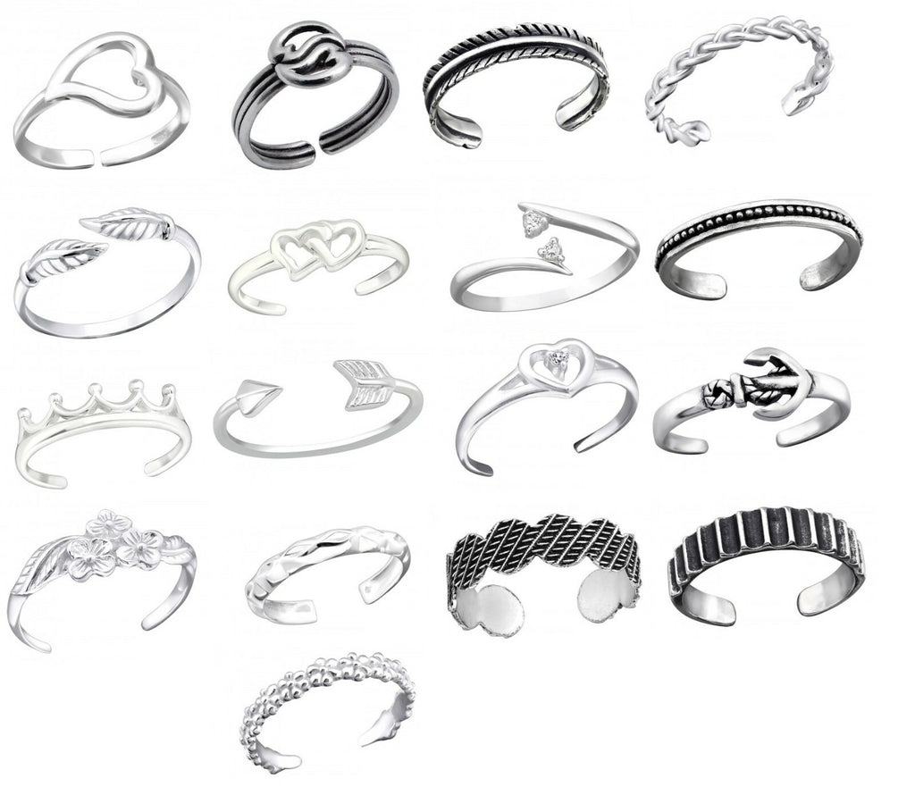 925 Sterling Silver Adjustable Midi Ring Finger Stackable Toe Ring Jewellery #2