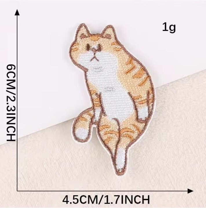 Cat Embroidered Patch Cats Embroidery Patches Iron on / Sew on / Glue on - 3