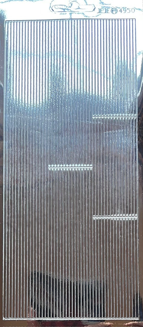 Lines Border Line Mirror Shine Peel Off Sticker Edge Craft Borders Stickers - Silver