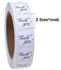 Round Sticky Labels 'Thank You' White Gift Craft Stickers Label Seals 2.5cm