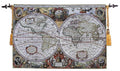 Old World Globe Map Loom Woven Tapestry 98x140cm