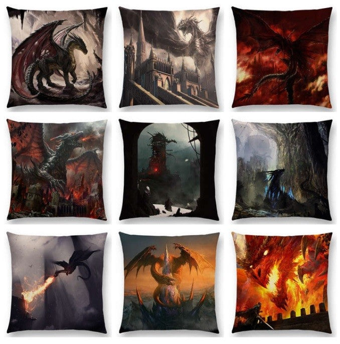 Dragon Cushion Cover Fantasy Mystical Magic Dragon Cushions 18" x 18"