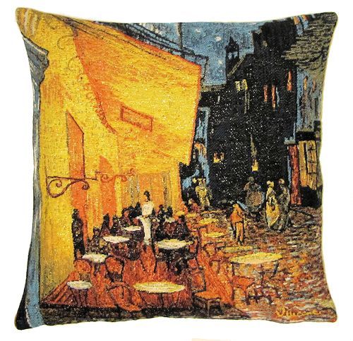 ARTIST VAN GOGH STARRY NIGHT SUNFLOWERS BELGIAN TAPESTRY CUSHION COVERS 14"x14" - Terrasse
