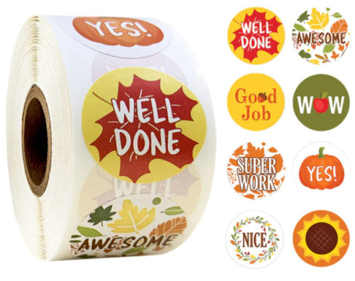 Kids Reward Stickers Labels Well Done Children's School Teachers & Nursery 25mm - Design 1