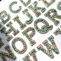 Colourful Pearl Rhinestone Letter Patch Patches Iron on Alphabet Crystal