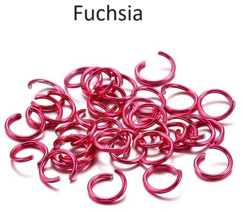 Pink, Light Pink & Fuchsia Jump Rings Ring Connectors Jewellery Craft 6mm 8mm 10mm - Fuchsia