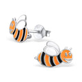 925 Sterling Bee Nature Cute Stud Earrings Hive Queen Bee & Gift Box
