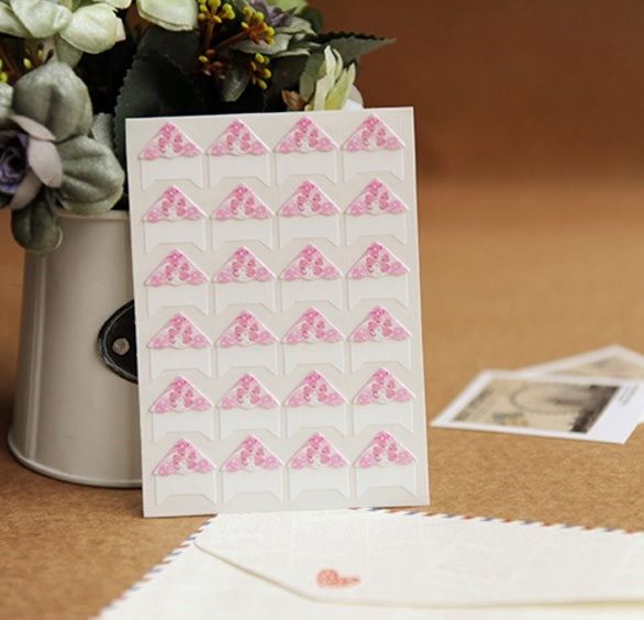 24 Cute Self Adhesive Photo Album Frame Corner Protector Stickers Scrap Book FB - Pink Butterflies