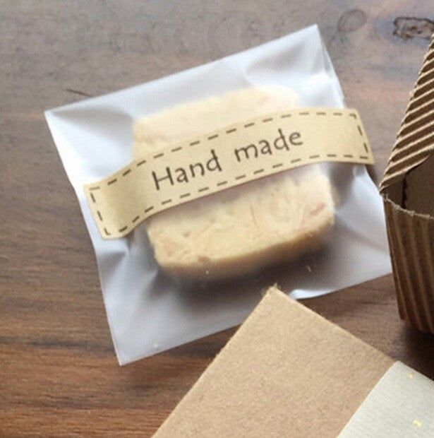 Hand Made Sticker Labels Kraft Gift Food Craft Seal Stickers