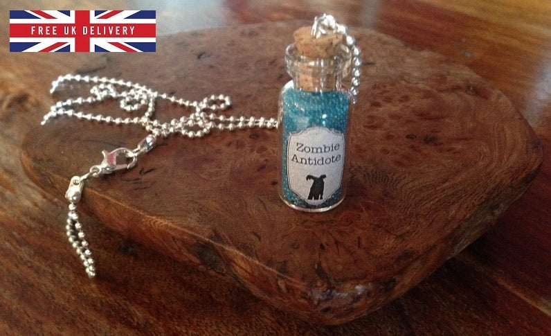 Zombie Antidote Bottle Necklace The Walking Dead Inspired Charm Novelty Gift