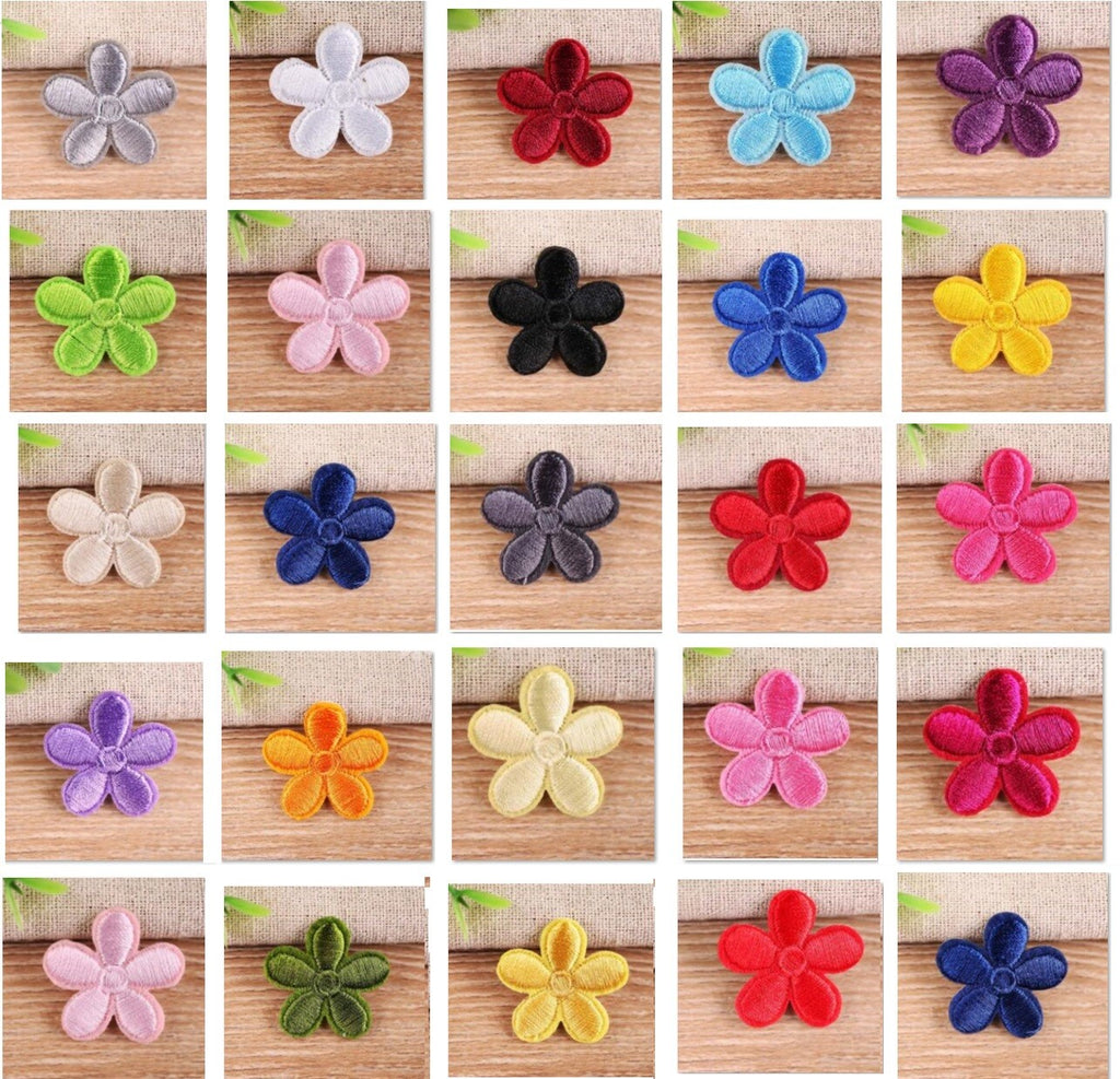 Daisy Flower Embroidered Patch Applique Customise Clothing Patches 3cm Diameter