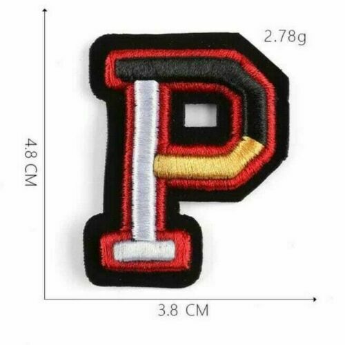3D Varsity Letter Patch Patches Sew On Embroidered Customise Clothing Alphabet - P