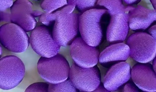 Coloured Buttons Fabric Cloth Covered Button Satin Round Sewing 11mm / 1.1cm - Deep Purple