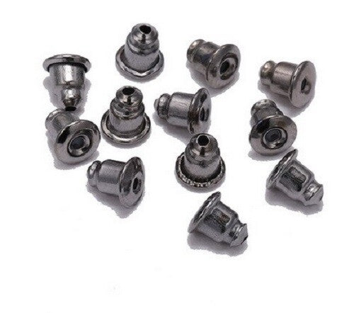 Earring Backs Stopper Craft Replacement Jewellery Spares - Various Quantities - Gun Metal Black