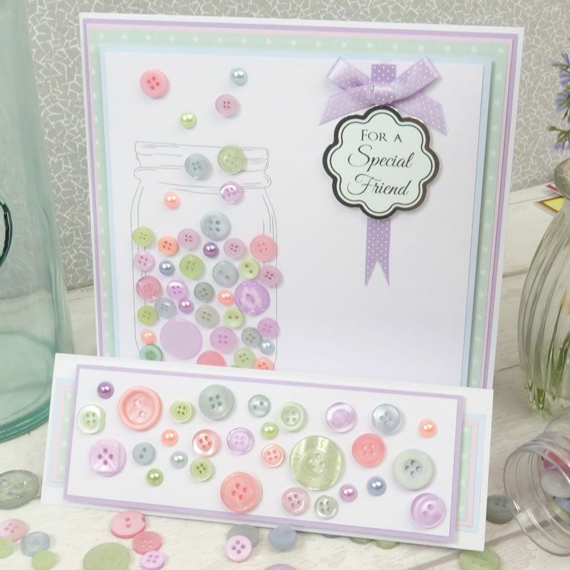 Jar of Buttons Assortment Button Button It! Craft Scrapbook Cardmaking Hunkydory