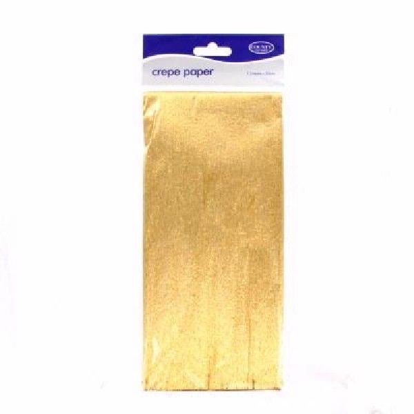 Crepe Paper Sheets 1.5 Meter x 50cm Party Decorations Craft Paper Roll Streamer - Gold (Metallic)