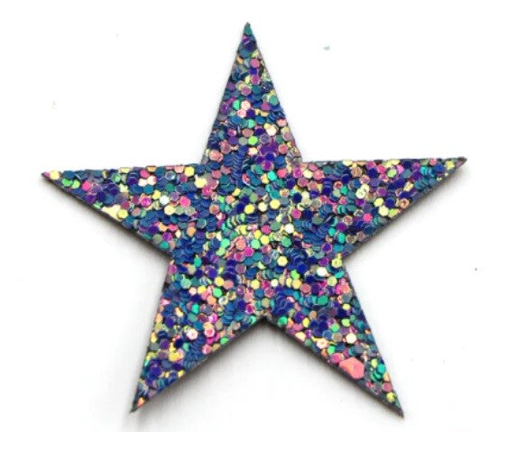 Glitter Star Patch Applique Customise Clothing Costume Patches 4.5cm Diameter - 13