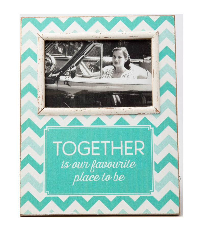 Together Is Our Favourite Place To Be Standing Chevron Photo Frame Gift 25x20cm