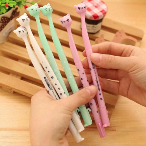 Cute Kawaii Cat Black Ink Gel Pen Stationery Gift School Office Japan Pens