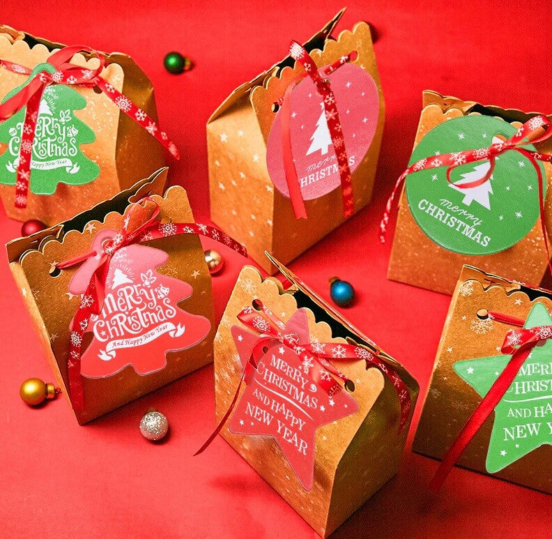 Christmas Gift Name Tags Craft Paper Gift Food Present Price Tag Tree Star