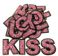 Light Pink Sequins Glitter Letter Patch Iron on Sew on Alphabet Customise 5.5cm