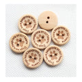 Natural Wooden Dogs Paw Prints Hearts Buttons 2 Hole 20mm & 30mm Sewing Craft - 20mm Small
