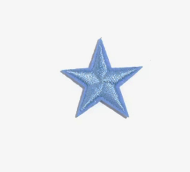 10 x Star Iron On Patch Sew On Star 3cmx3cm Applique Patches - 33 Colours - Cornflower