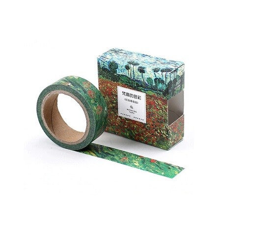Vincent Van Gogh Washi Tape Decorative Scrap Book Craft Art 15mm Wide 7m Long - Poppy Fields 06
