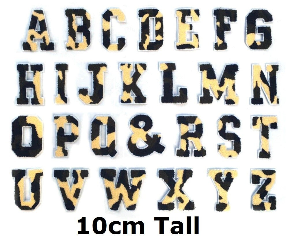 Camouflage Army Chenille Patch Letter Patches Sew on Alphabet Embroidery Patches