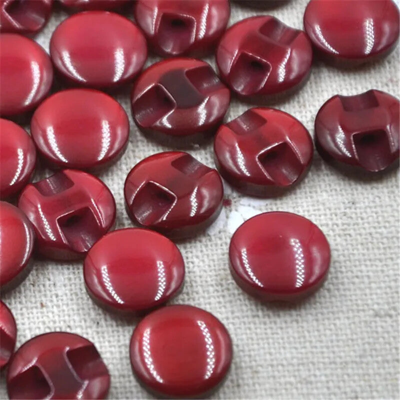 12mm / 1.2cm Buttons - 12 colours - Baby Knitting Clothing Knit Button Flatback - Burgundy