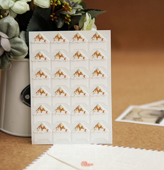 24 Cute Self Adhesive Photo Album Frame Corner Protector Stickers Scrap Book FB - Orange Butterflies