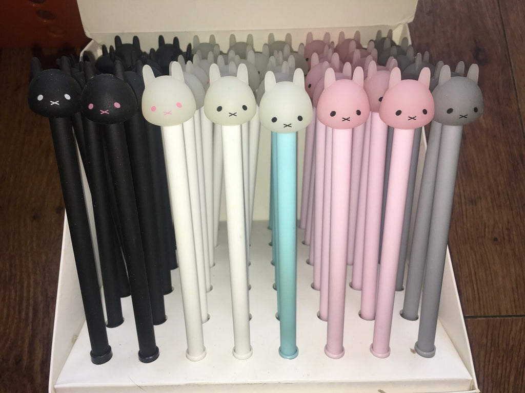 Bunny Rabbit Black Ink Gel Pen Stationery Super Kawaii Cute School Pens Gift