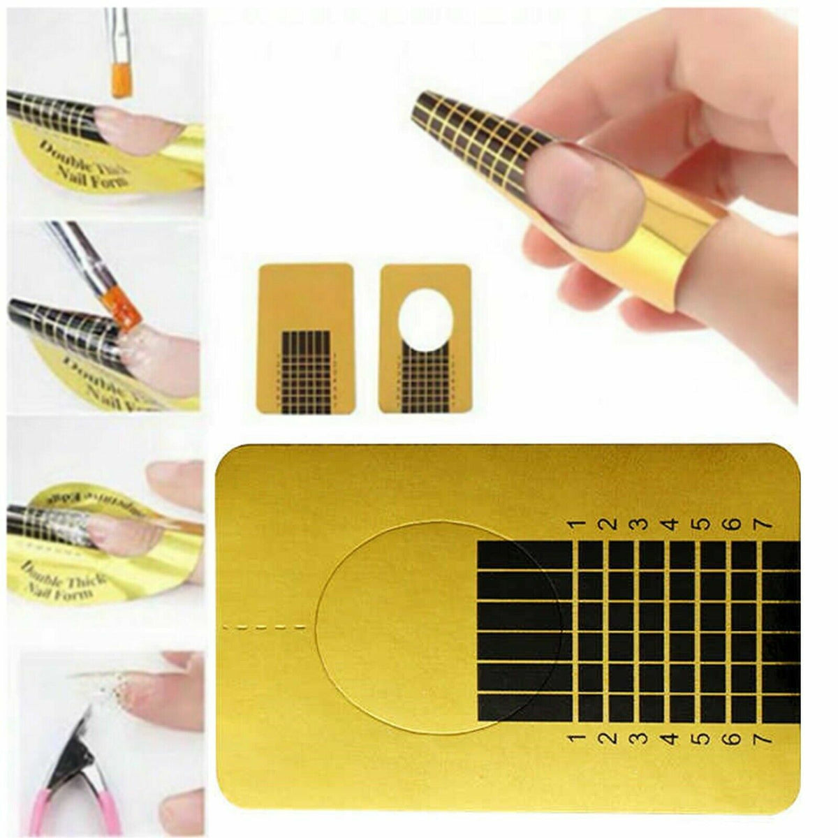 Nail Art Form Sticker Self Adhesive Extension Guide Acrylic Tips Gel 1/10/50/100