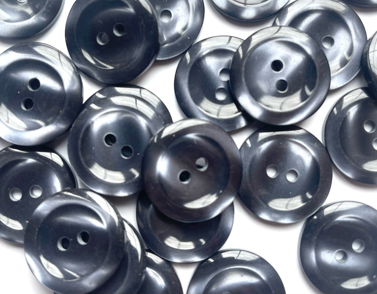 Pearlised Easy Match Dish Buttons Pearl Effect - Sizes: 11.5mm/15mm/18mm/20mm - Navy