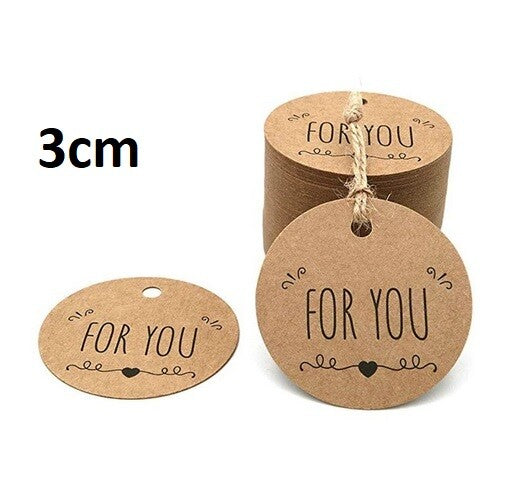 Handmade with Love Thank You DIY Craft Paper Tag Tags Gift Celebration - For You Brown
