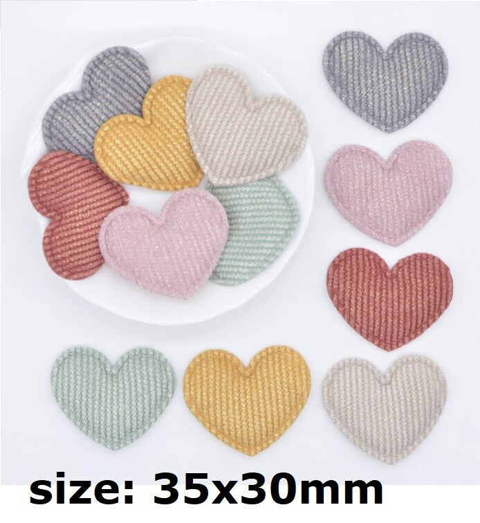 Heart Padded Glitter Patch Applique Customise Sew on Patches Customise Clothing