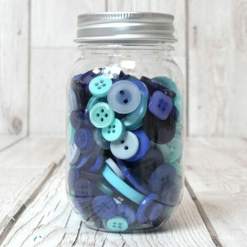Jar of Buttons Assortment Button Button It! Craft Scrapbook Cardmaking Hunkydory