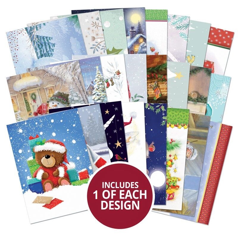 Hunkydory Little Books 20/24/25 Pack - Christmas Birthday Card Making Scrapbook - Christmas Cuddles