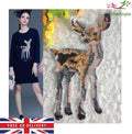 Sequin sew on deer doe embroidery patch applique motif sparkly customise cute