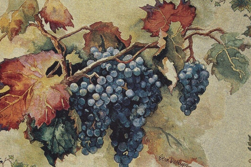 Tapestry Autumnal Grape Vine Grapes Rustic Wall Art 100x138cm
