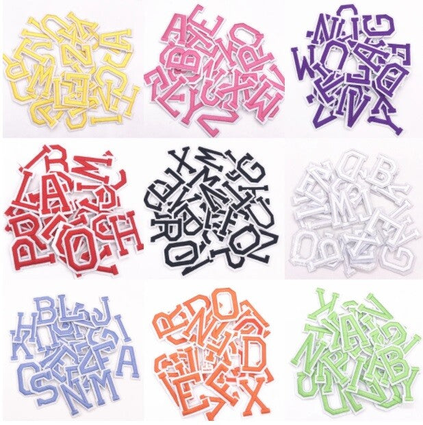 Colourful Letters Alphabet Colour Letter Patch Patches Clothes Iron or Sew on