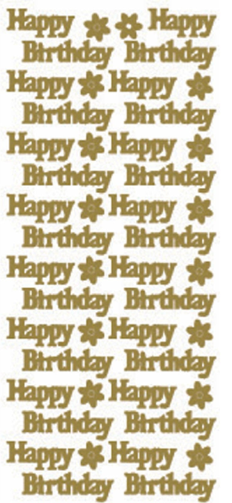 Happy Birthday Mirror Shine Peel Off Sticker Card Making Craft Stickers